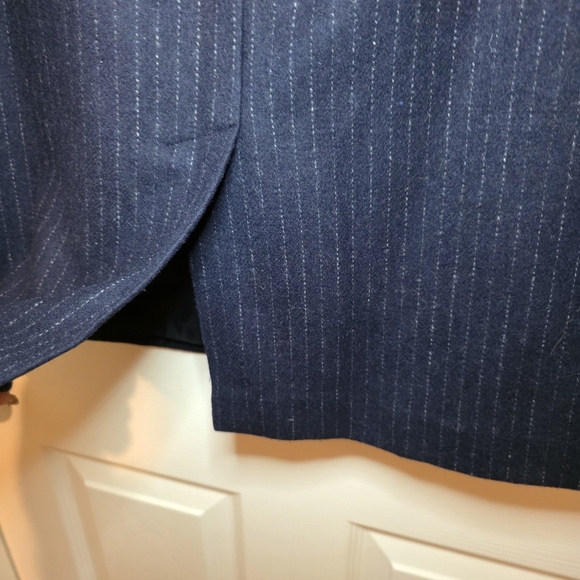 Terry Lewis Navy Stripe Wool Blend A-line Skirt Size M - Picture 6 of 8